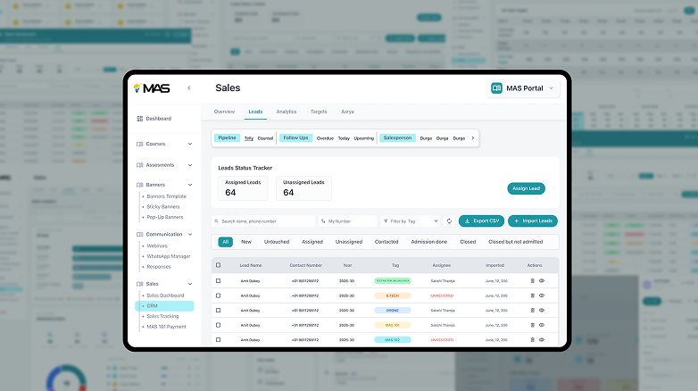 MAS Admission Sales Dashboard